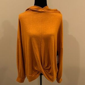 Nine West Orange Hooded Sweater Cardigan